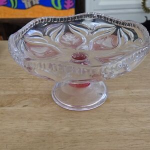 Vintage Primavera Clear Pedestal Plate By Walther Glas Germany